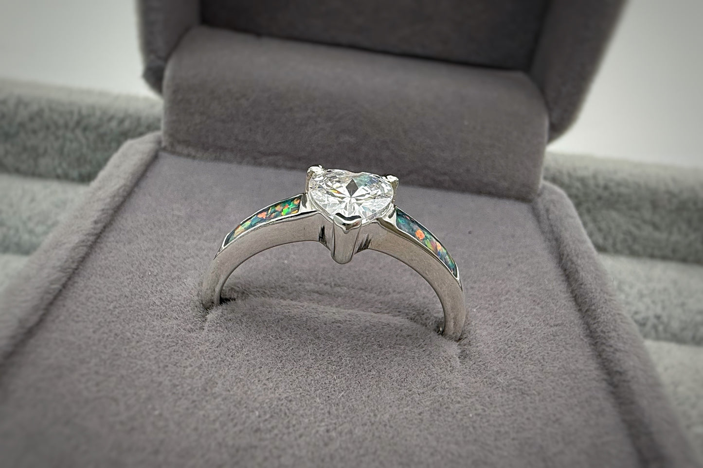 925 Silver Heart Solitaire Ring