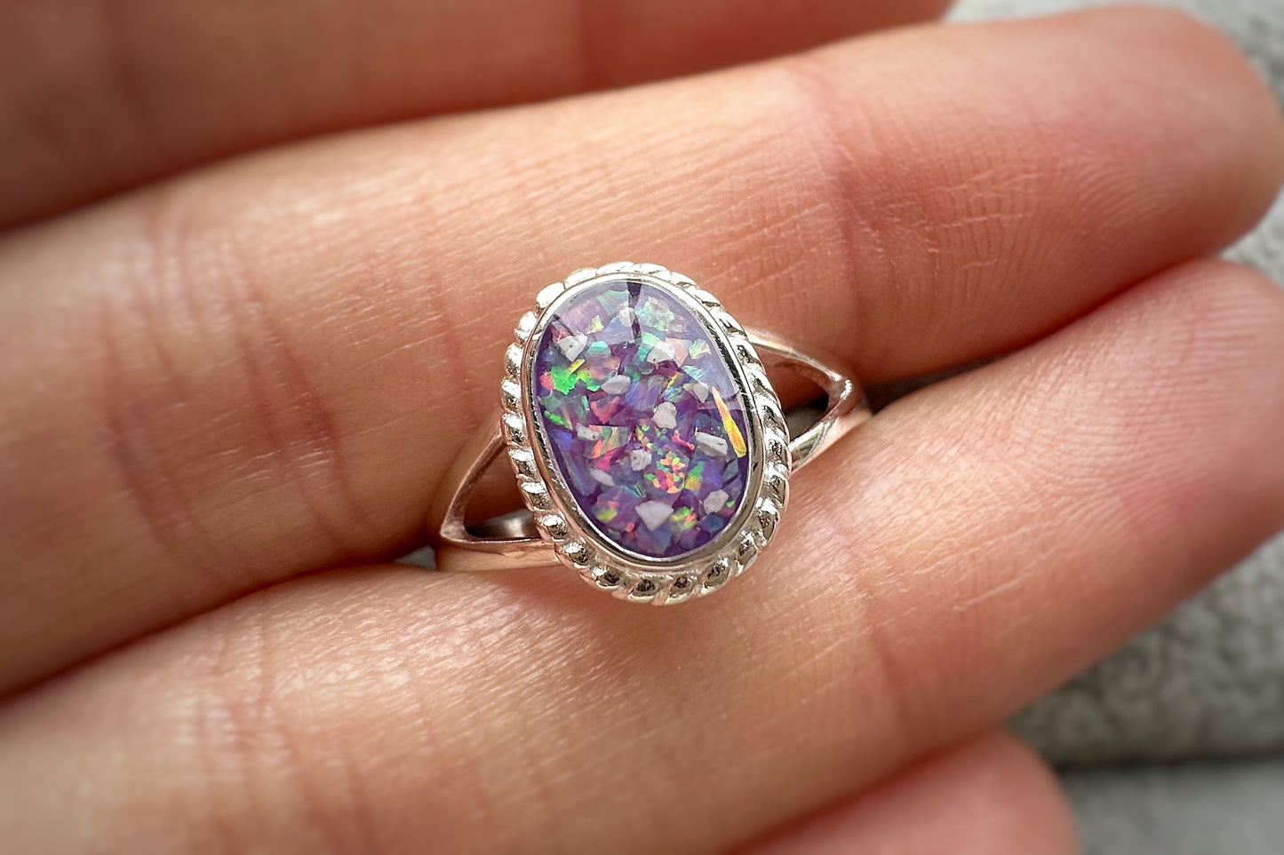 925 Silver Rope Edged Oval Ring
