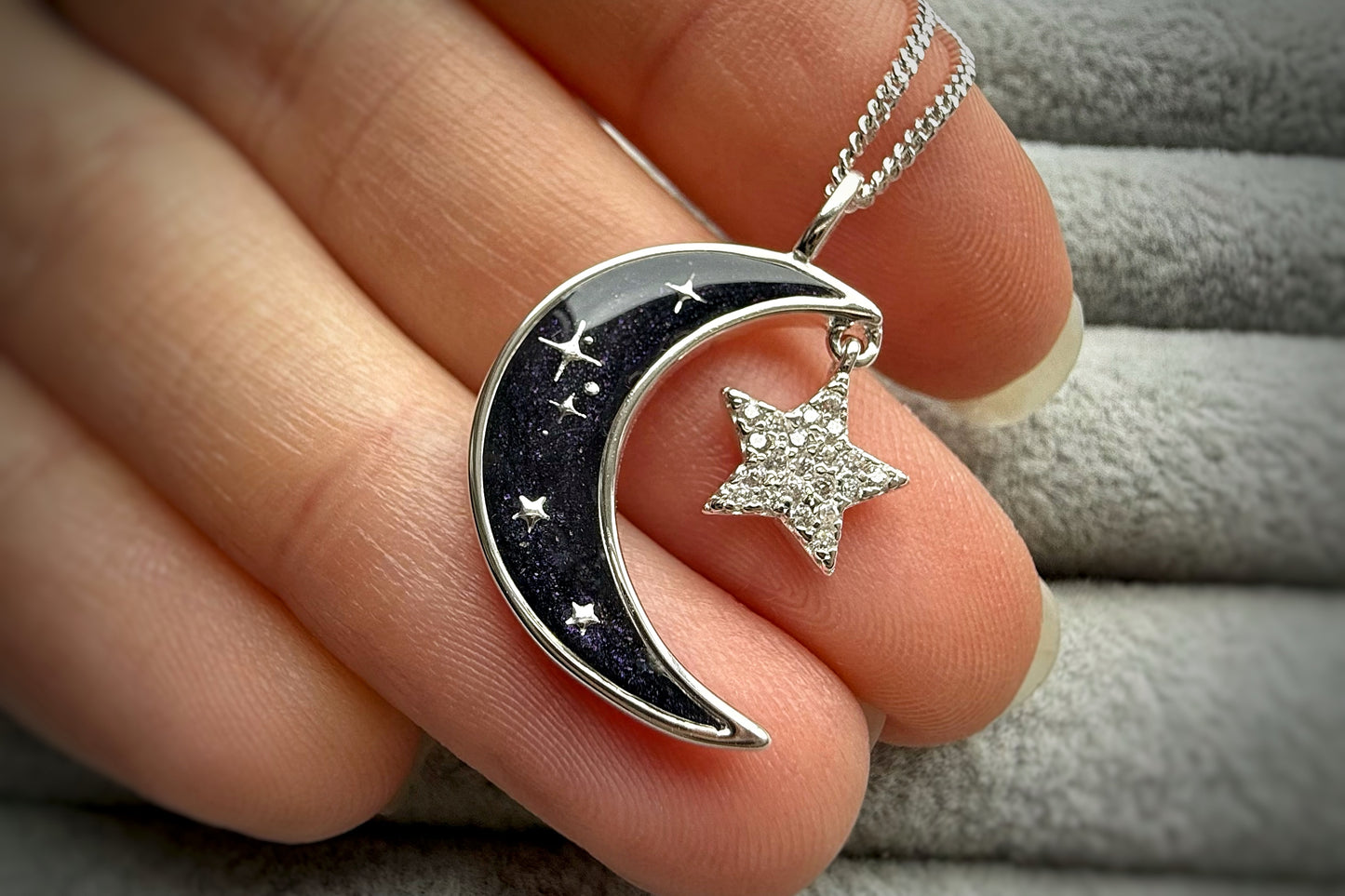 Silver Moon & Star Pendant