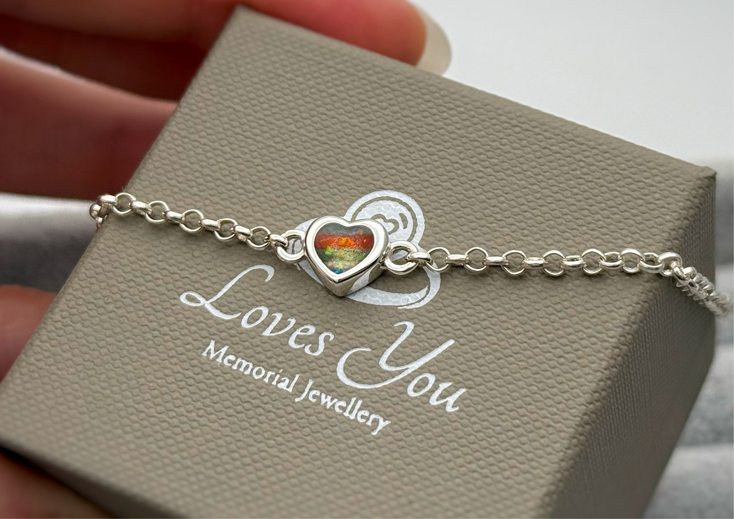 925 Silver Adjustable Belcher Chain Heart Bracelet