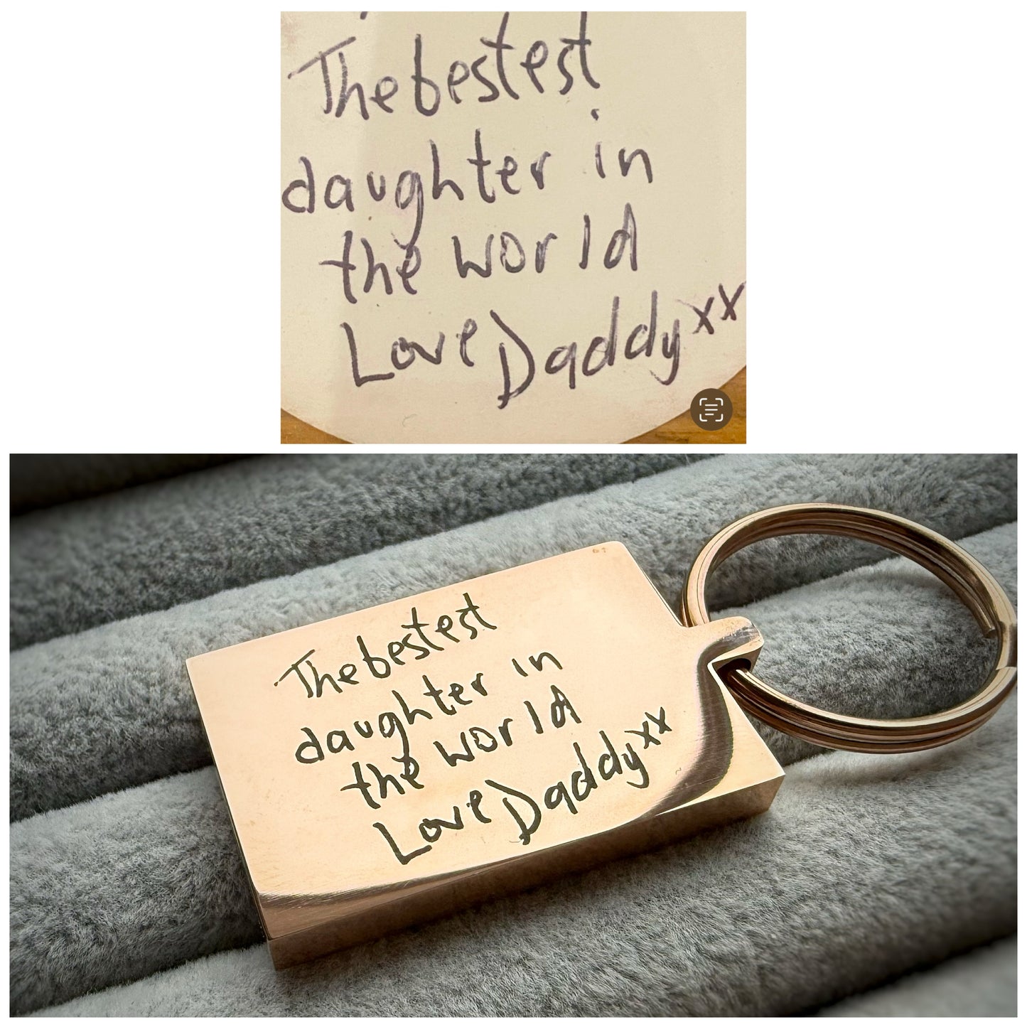 Handwriting/Drawing/Fingerprint Engraved Metal Keyrings
