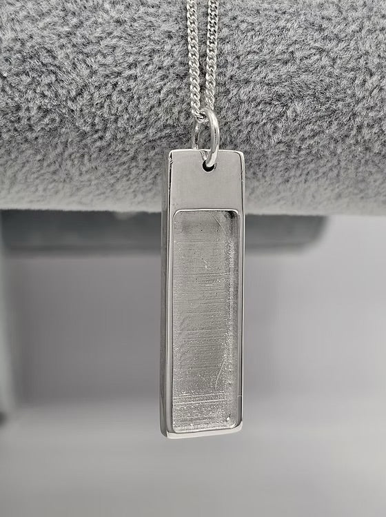 925 Silver Gents/Unisex Oblong Bar Pendant