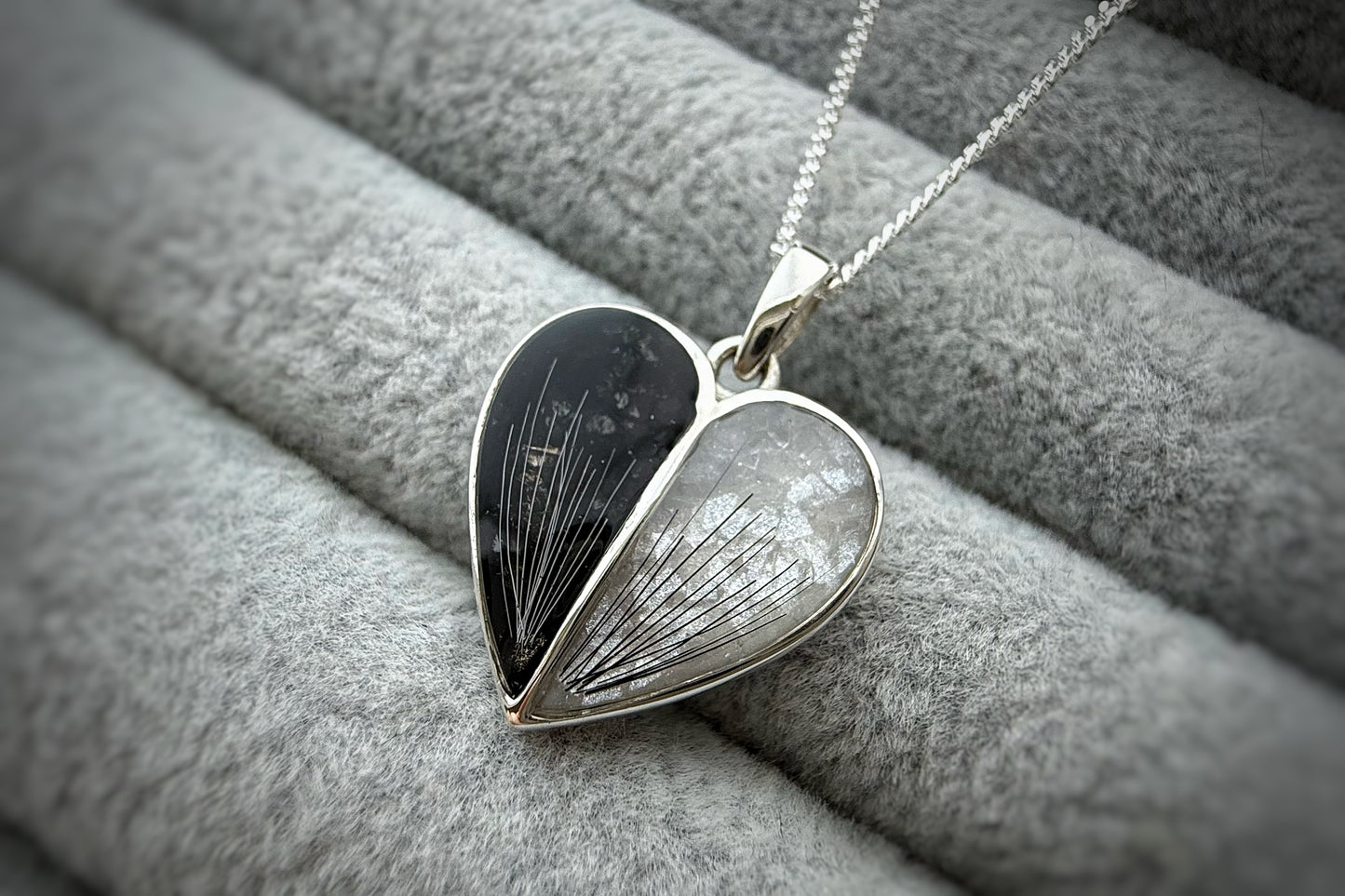 925 Silver Split Heart Pendant