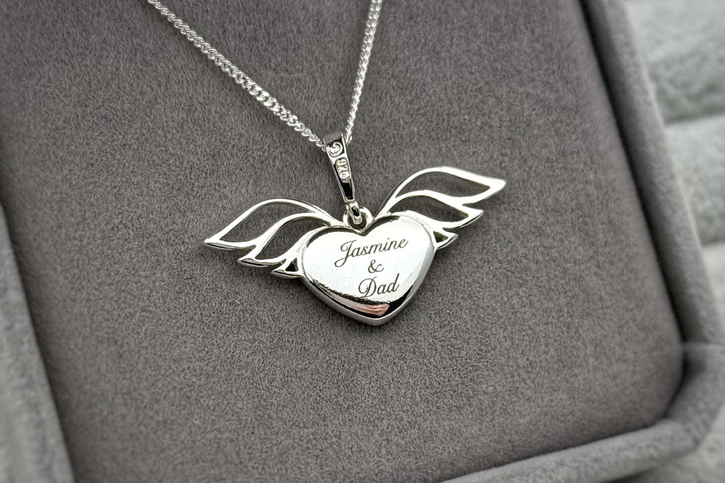 925 Silver Winged Heart Pendant