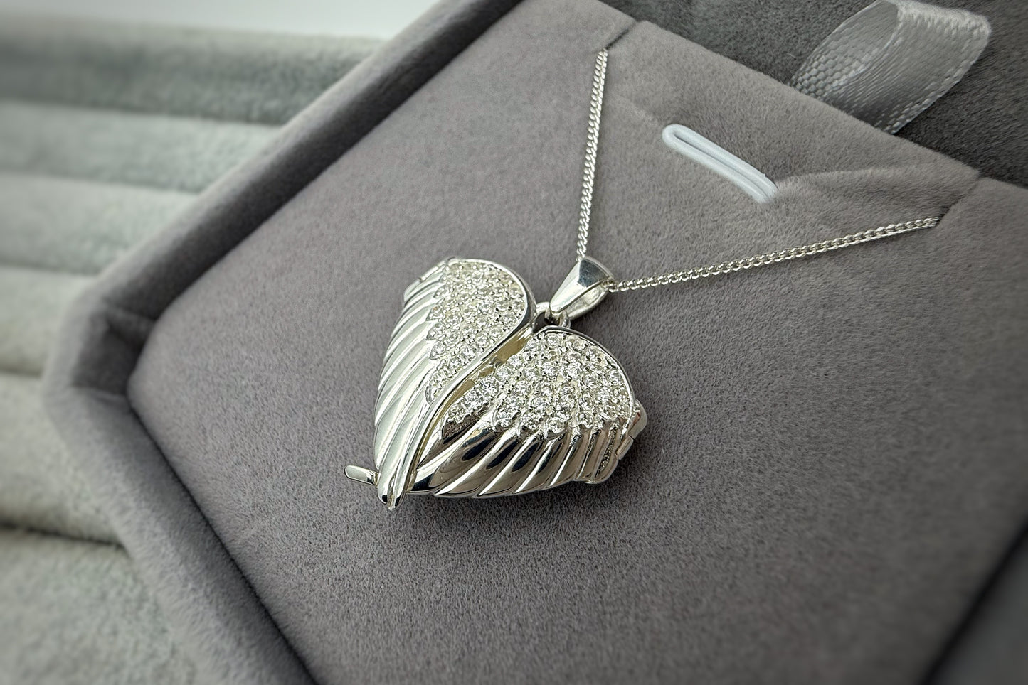 925 Silver Angel Wings Locket Pendant