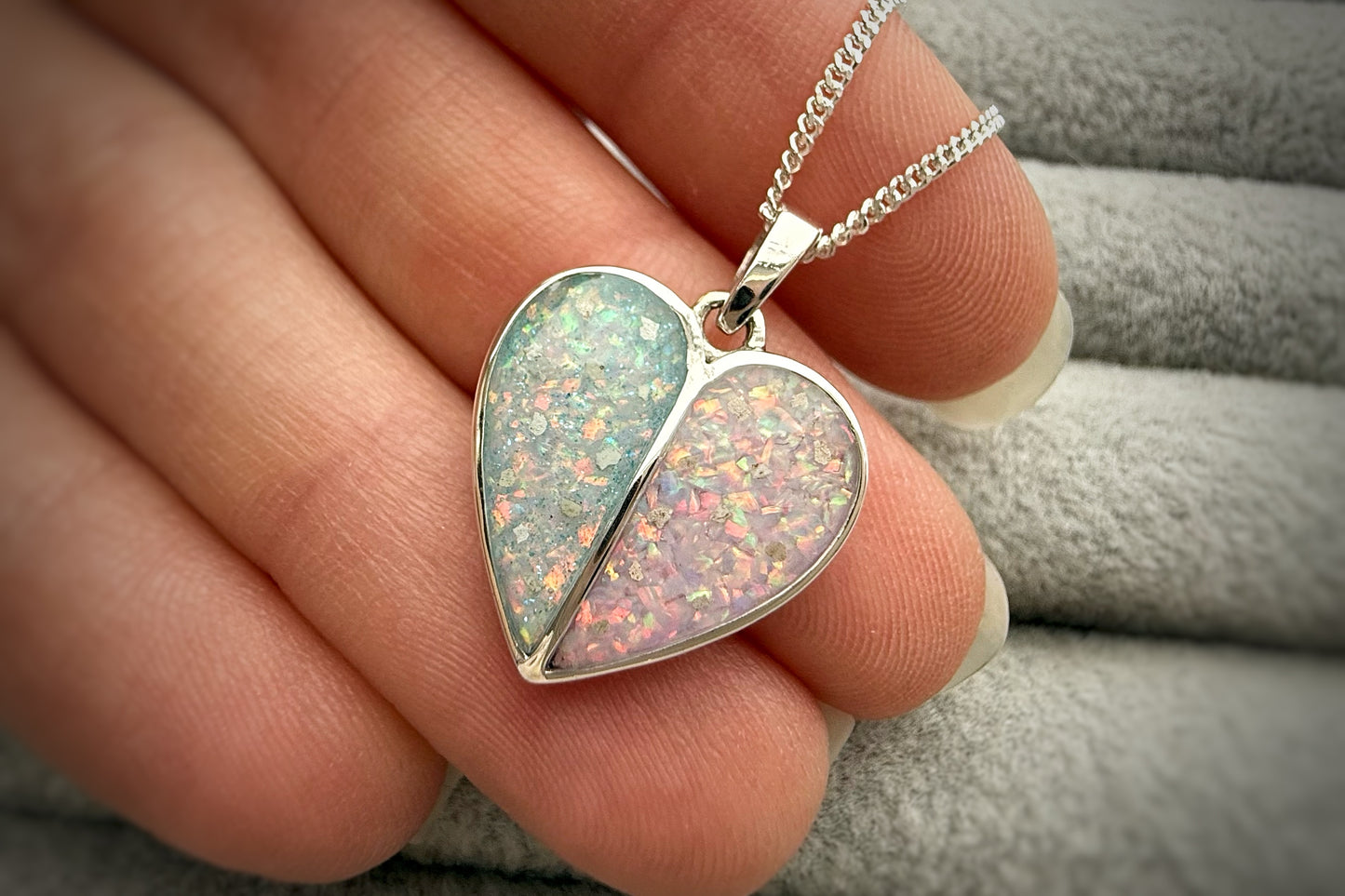925 Silver Split Heart Pendant