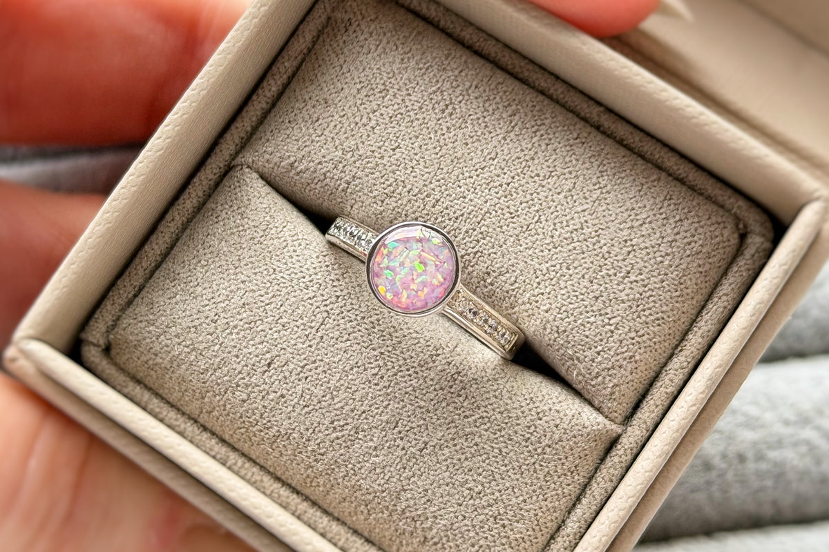 925 Silver Round Crystal Shoulder Ring