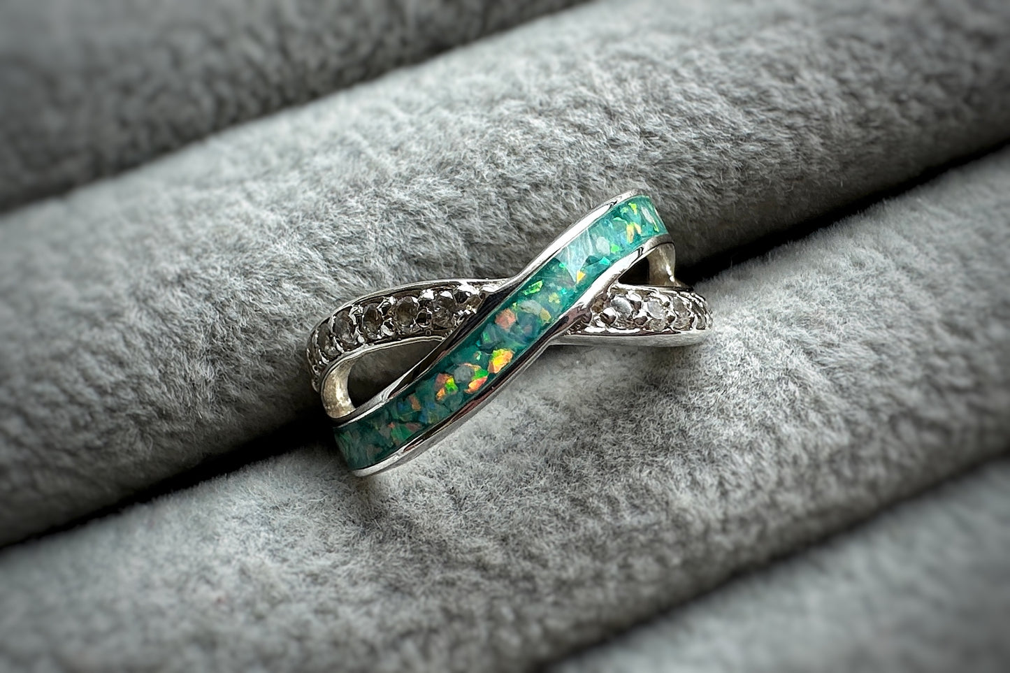 925 Silver Infinity Crystal Ring