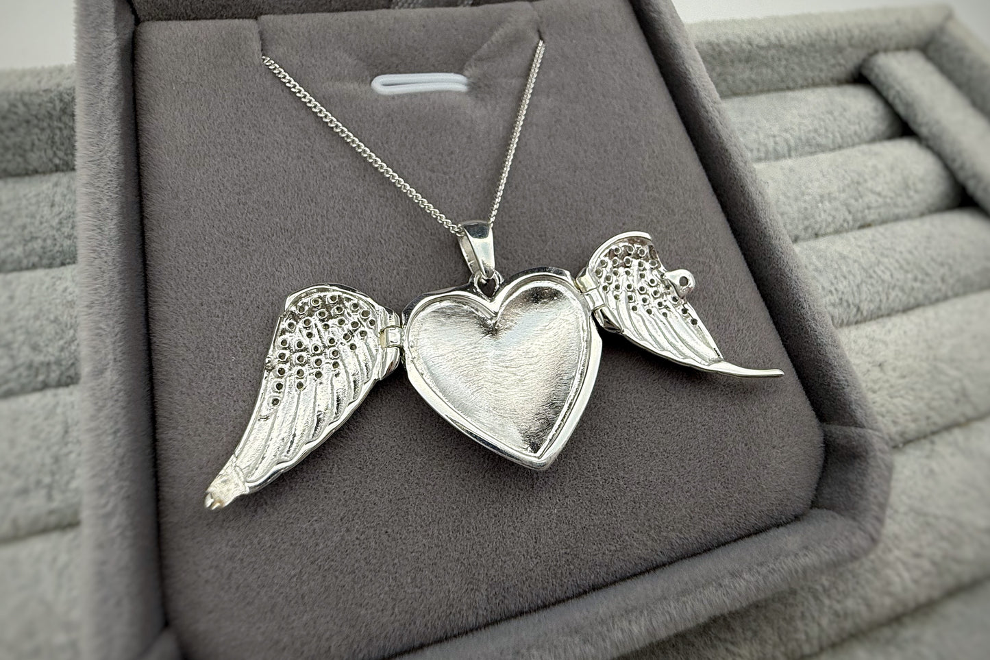 925 Silver Angel Wings Locket Pendant