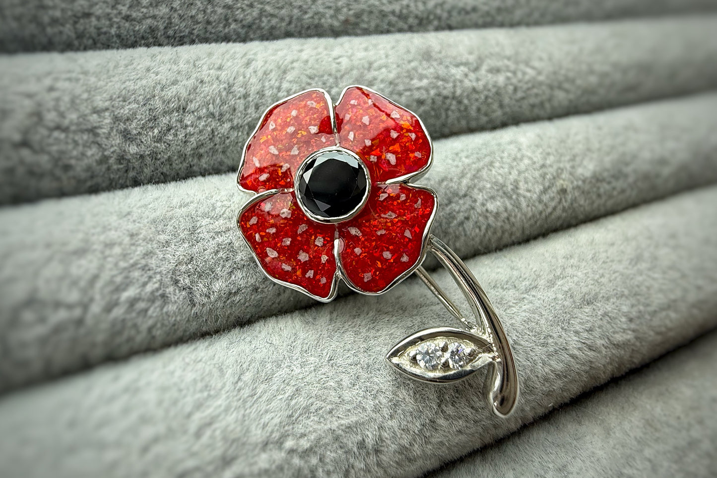 925 Silver Exclusive Poppy Brooch