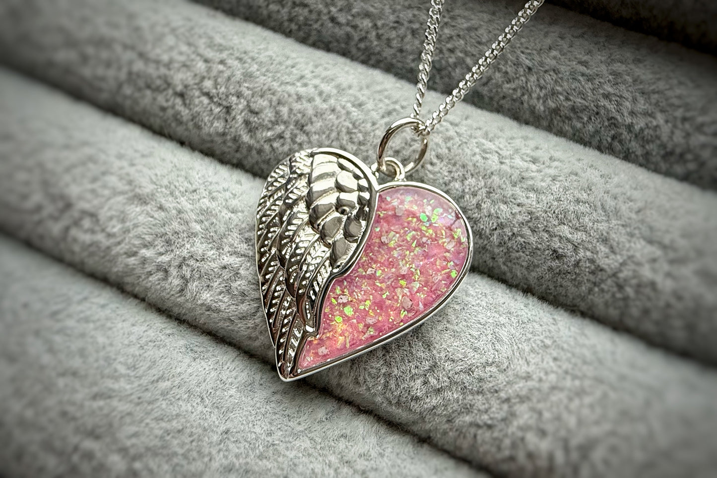 925 Silver Half Wing Heart Pendant
