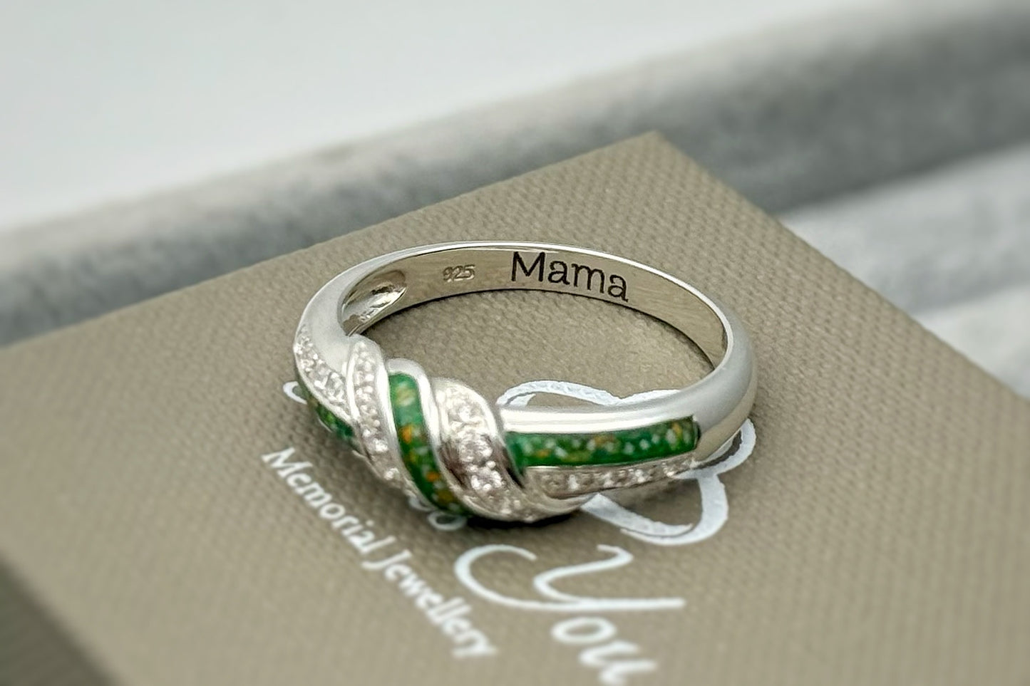 925 Silver Three Stone Knot Twist Band Ring