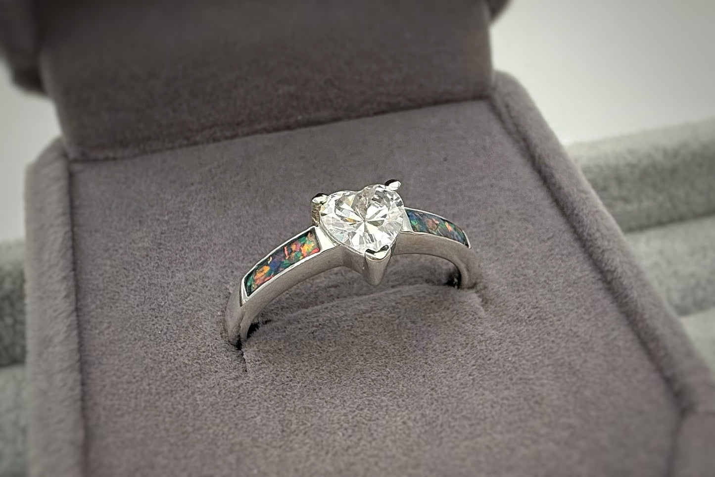 925 Silver Heart Solitaire Ring