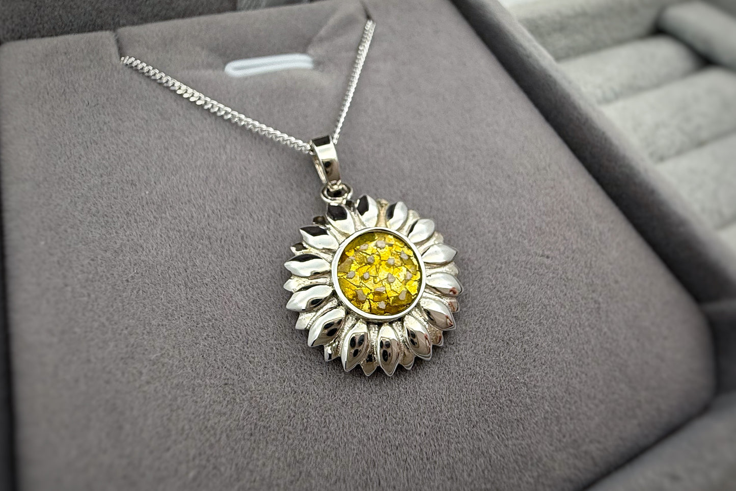925 Silver Sunflower Pendant
