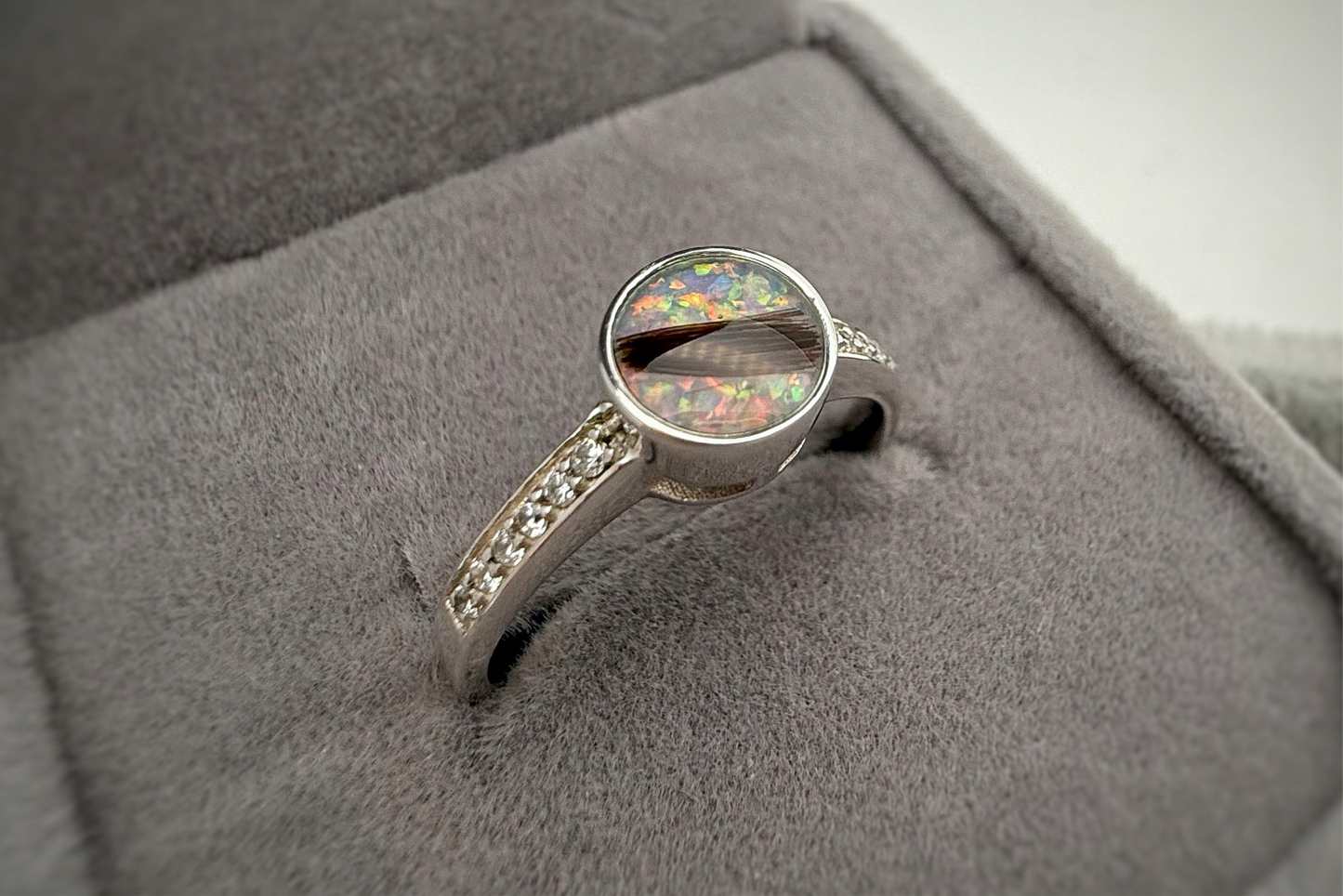 925 Silver Round Crystal Shoulder Ring