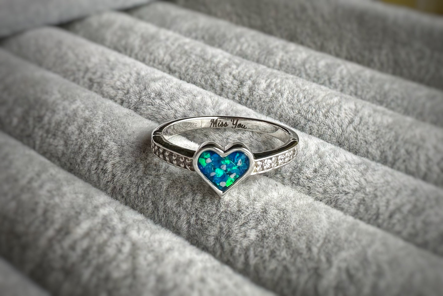 925 Silver Heart Crystal Shoulder Ring