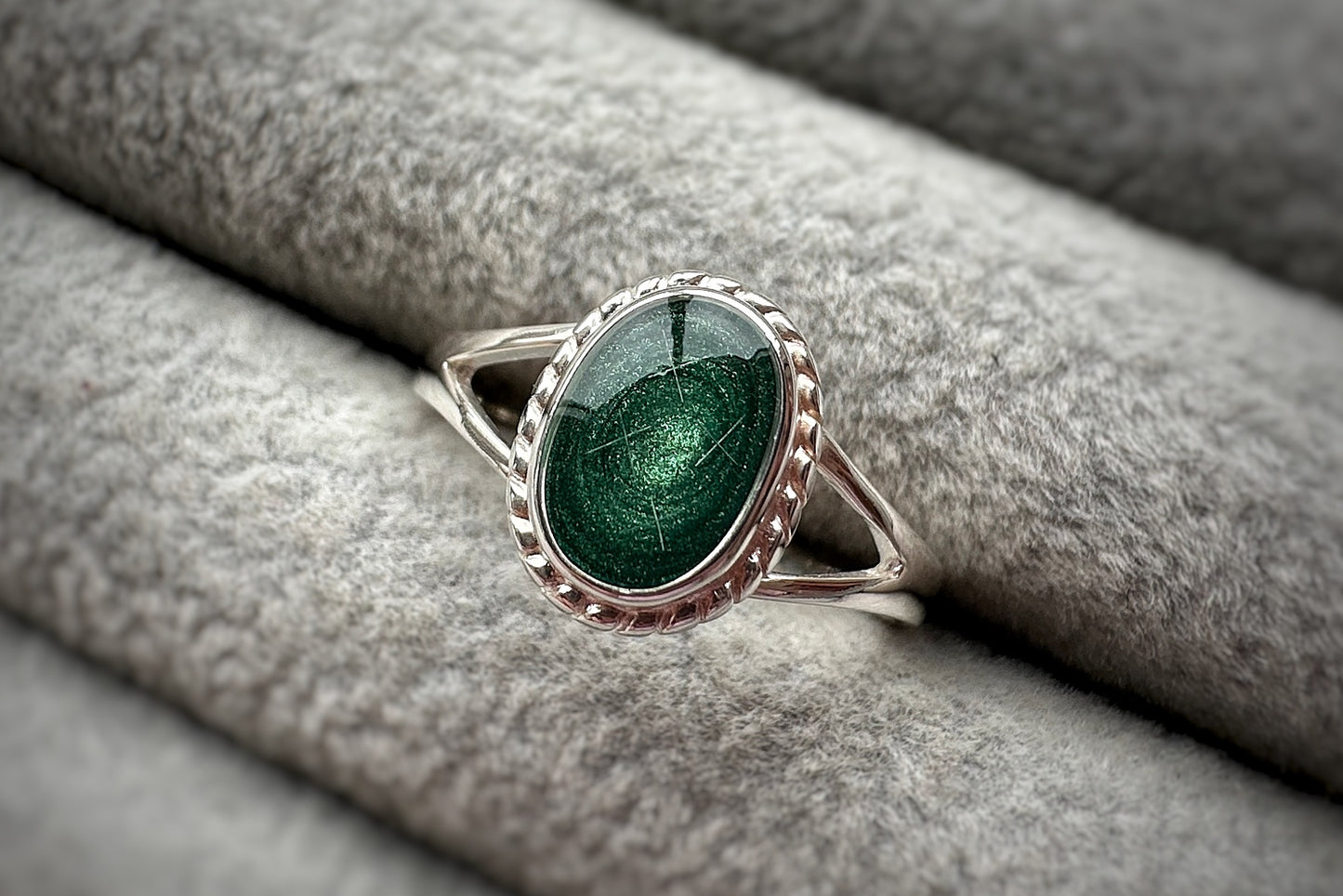 925 Silver Rope Edged Oval Ring