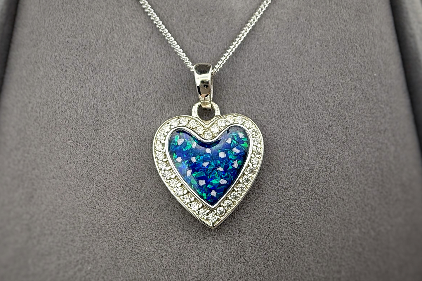 925 Silver Heart Crystal Surround Pendant