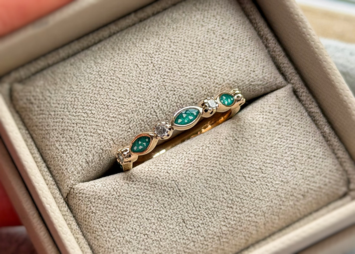 925 Silver Half Marquis Crystal Ring