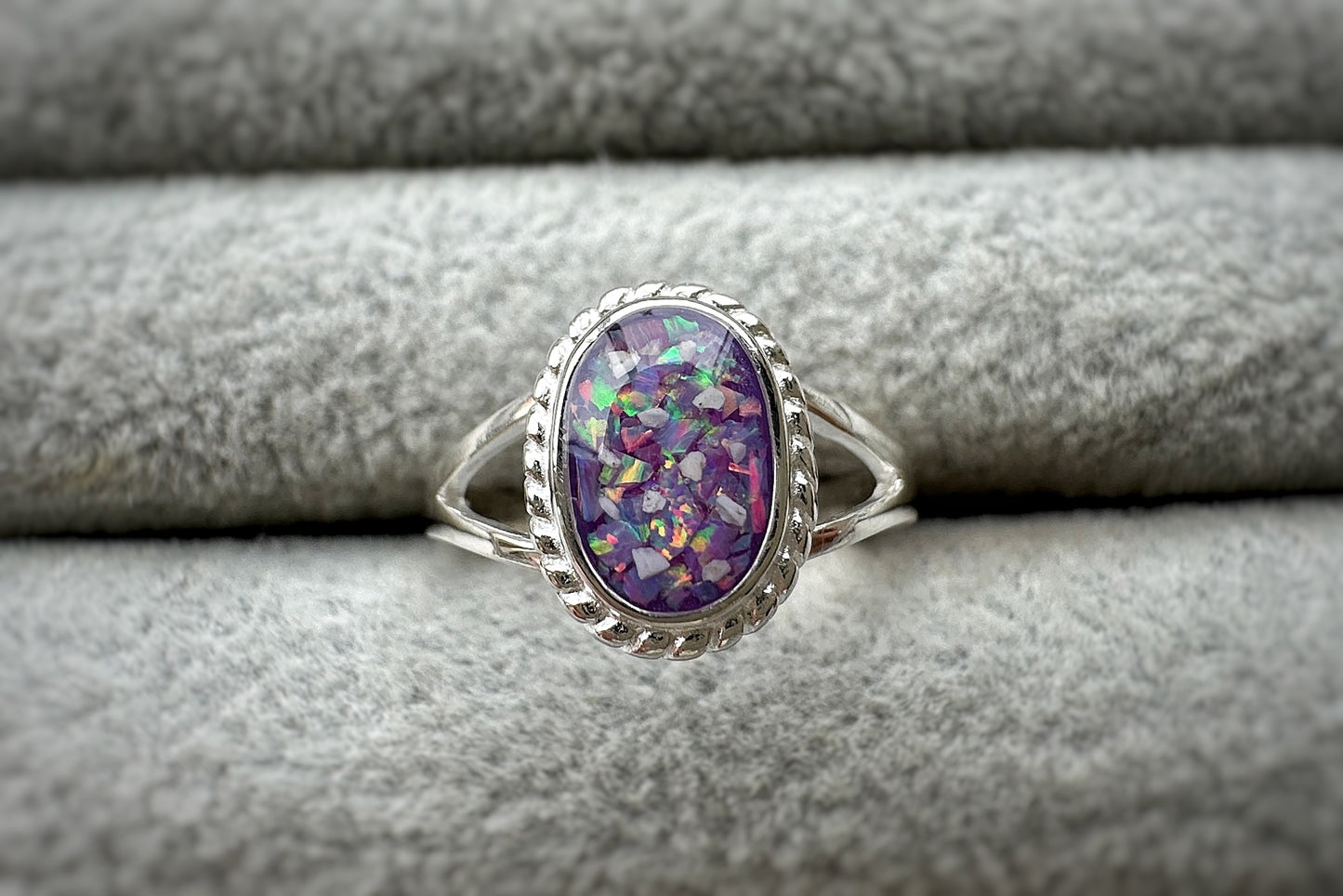 925 Silver Rope Edged Oval Ring