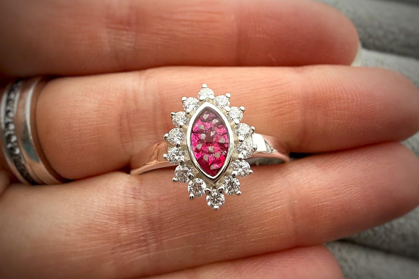 925 Silver Princess Marquise Crystal Ring