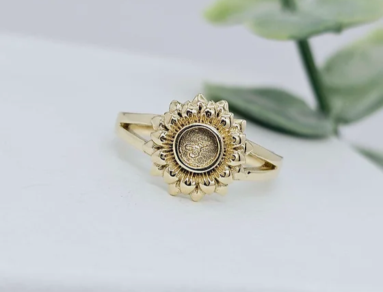 9k Gold Sunflower Ring