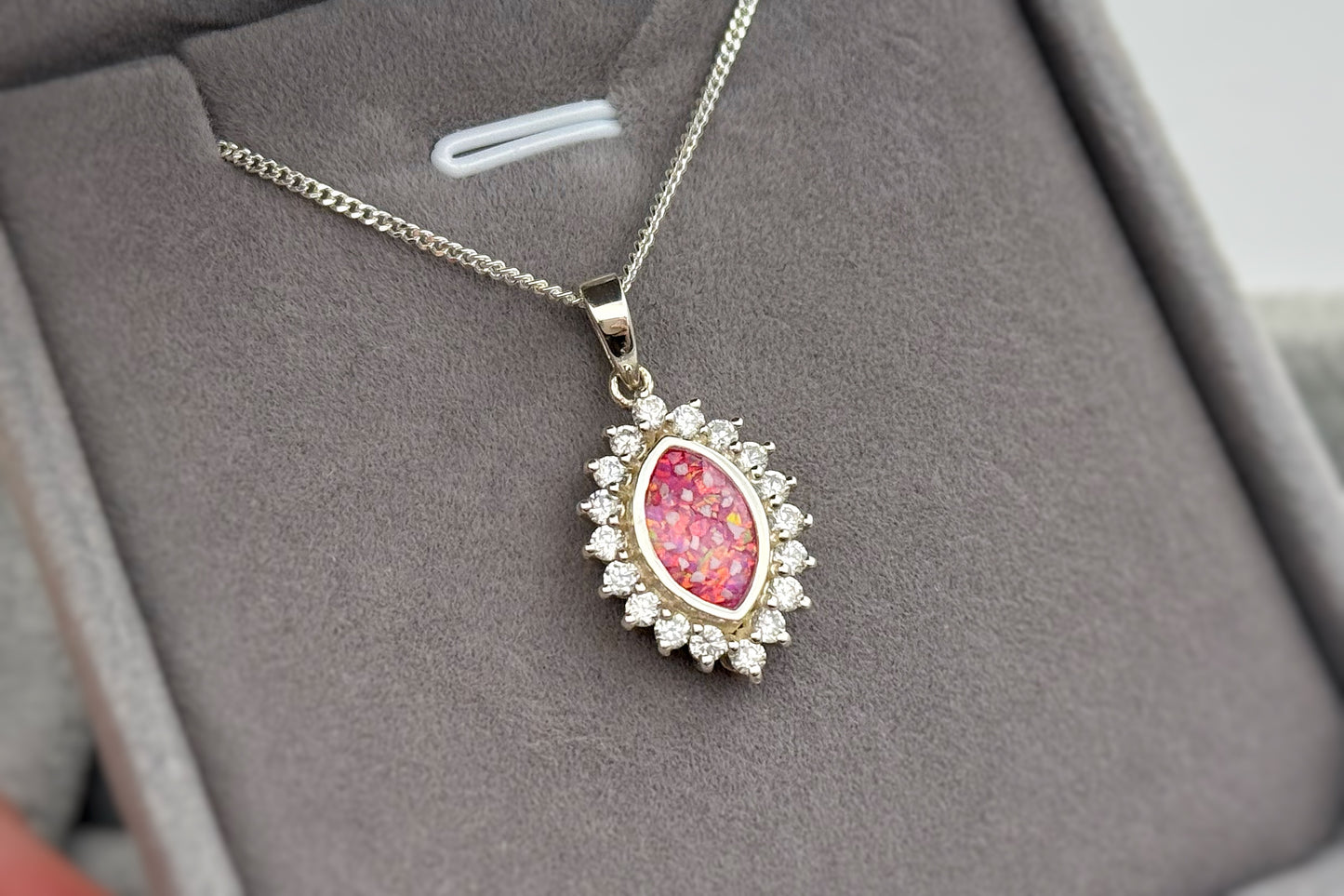 925 Silver Princess Marquise Crystal Surround Pendant