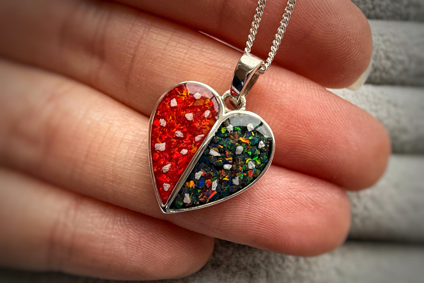 925 Silver Split Heart Pendant