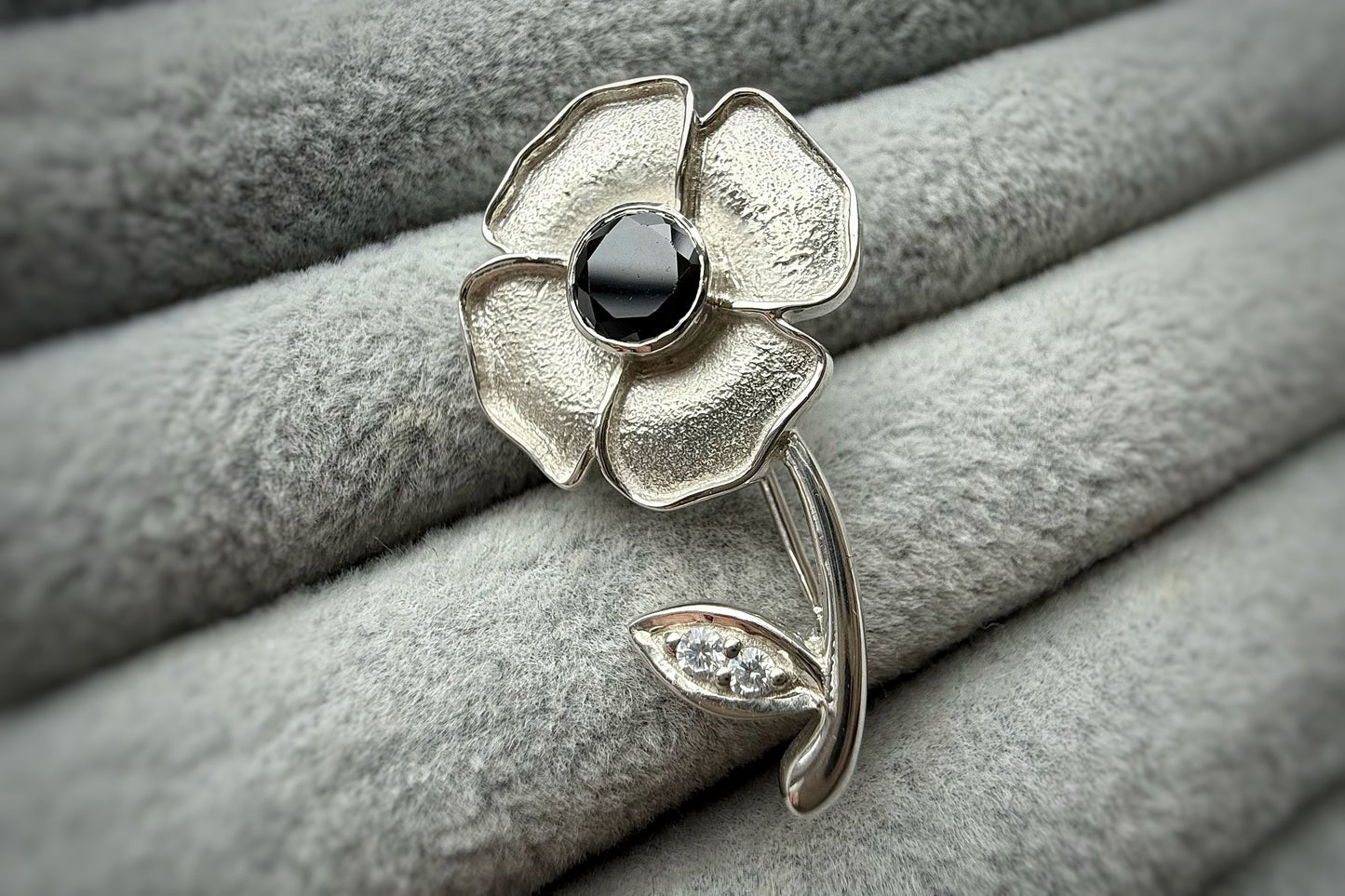 925 Silver Exclusive Poppy Brooch