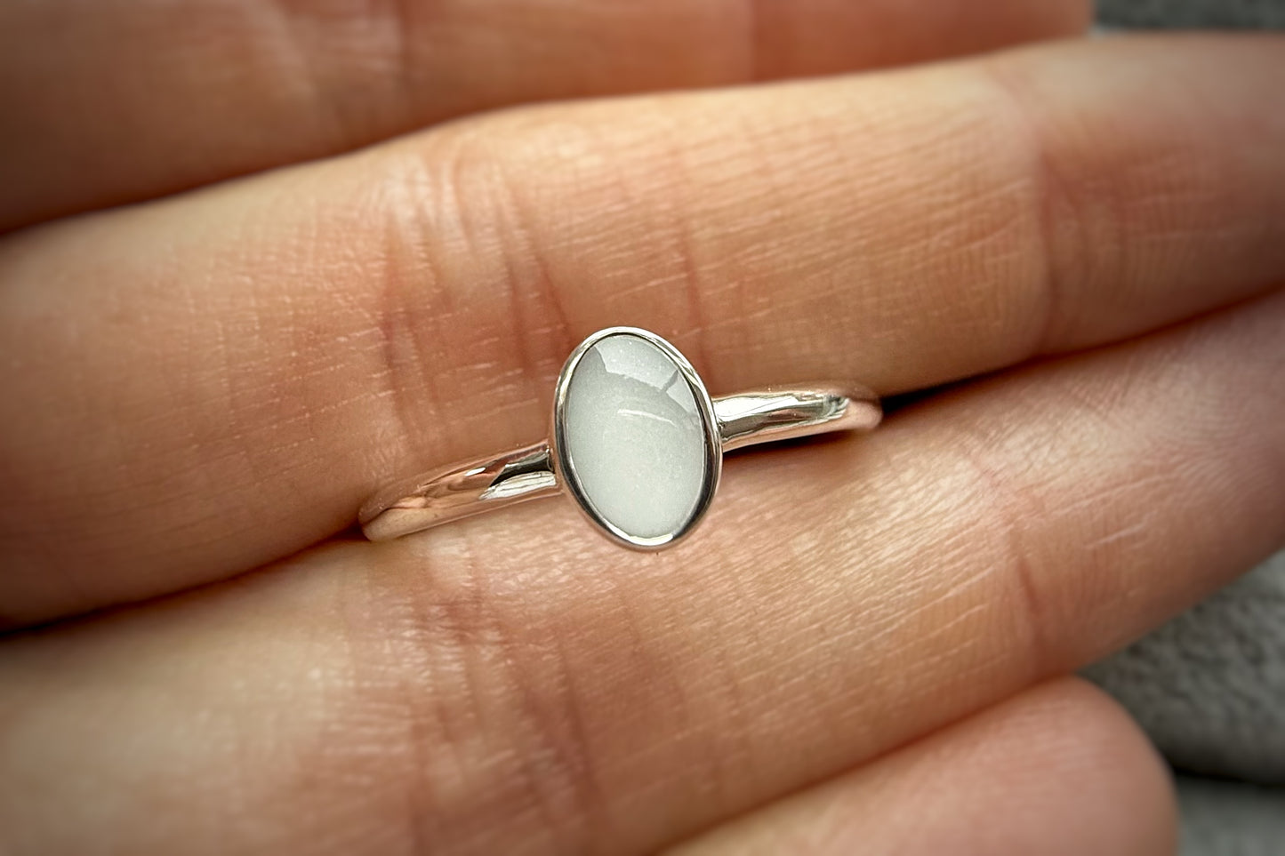 925 Silver Simple Oval Ring