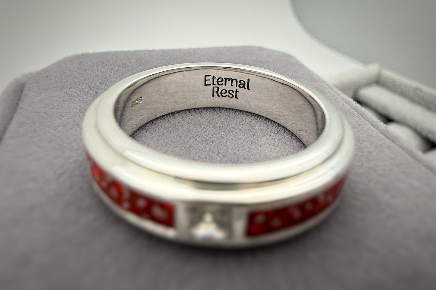 925 Silver Unisex 5mm Double Channel Crystal Band Ring