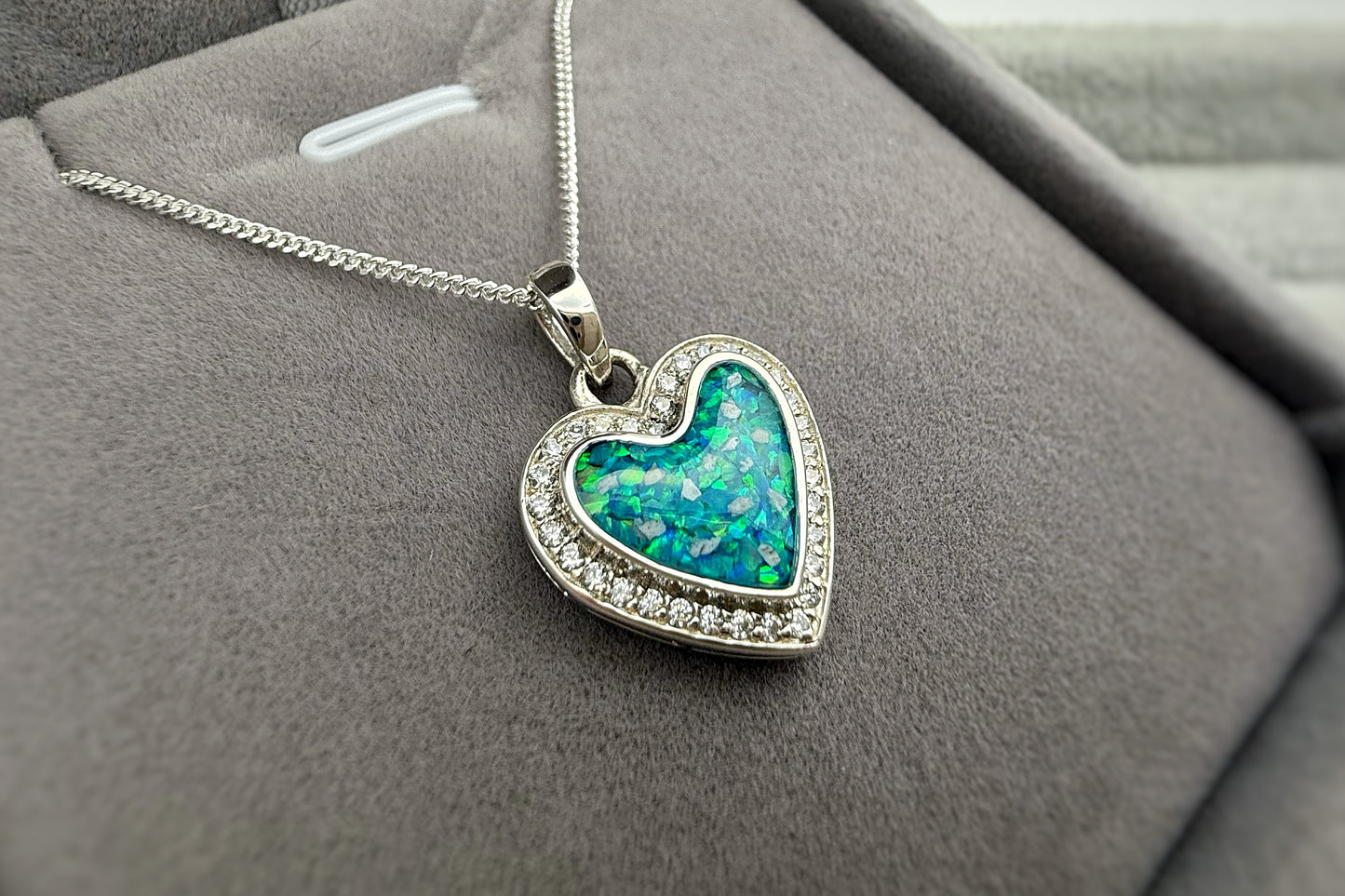 925 Silver Heart Crystal Surround Pendant