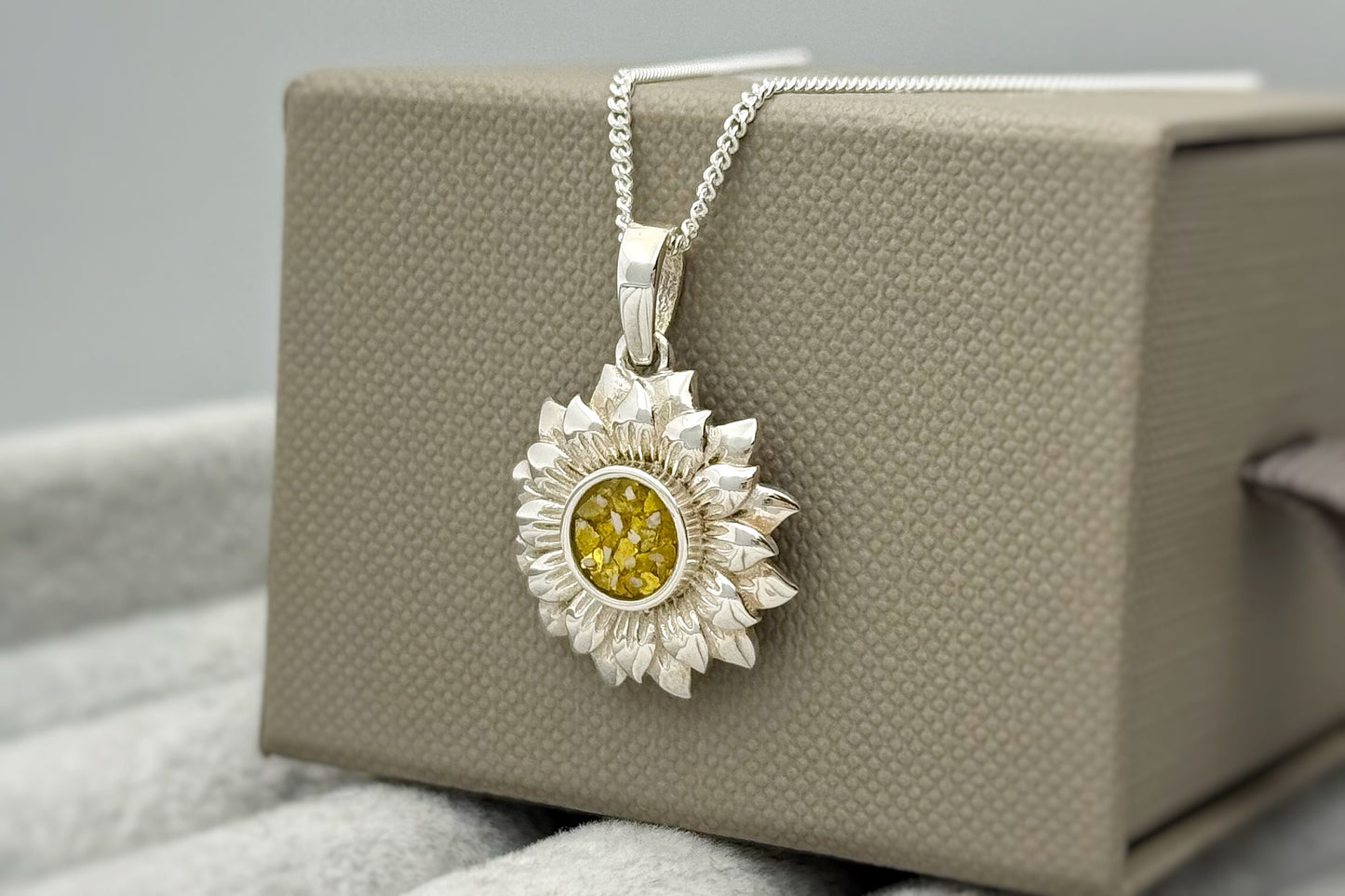 925 Silver Sunflower Pendant
