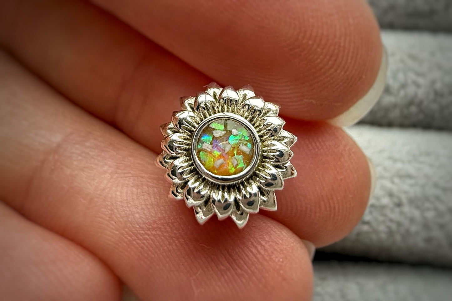 925 Silver Sunflower Charm