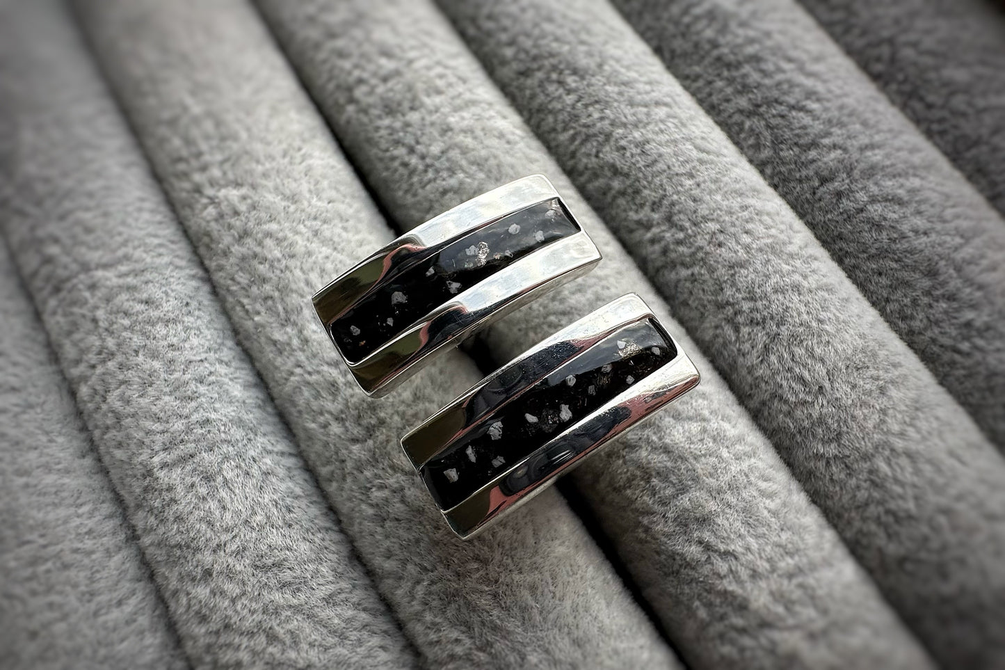 925 Silver Gent’s Curved Rectangular Cufflinks