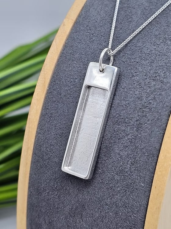 925 Silver Gents/Unisex Oblong Bar Pendant