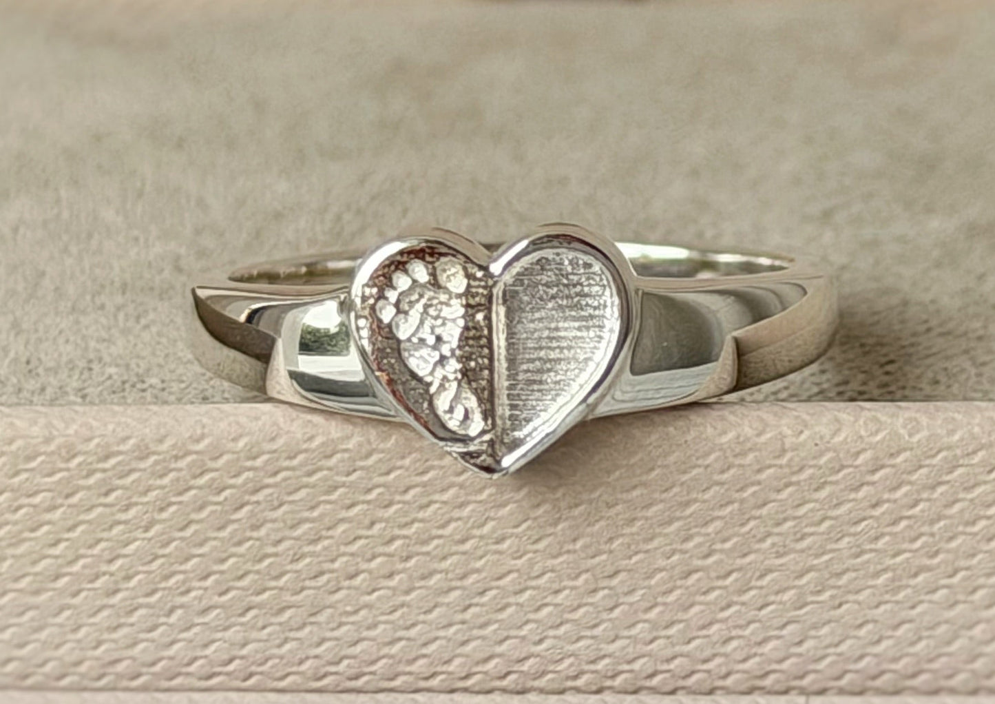 925 Silver Baby Loss Footprint Memorial Ring