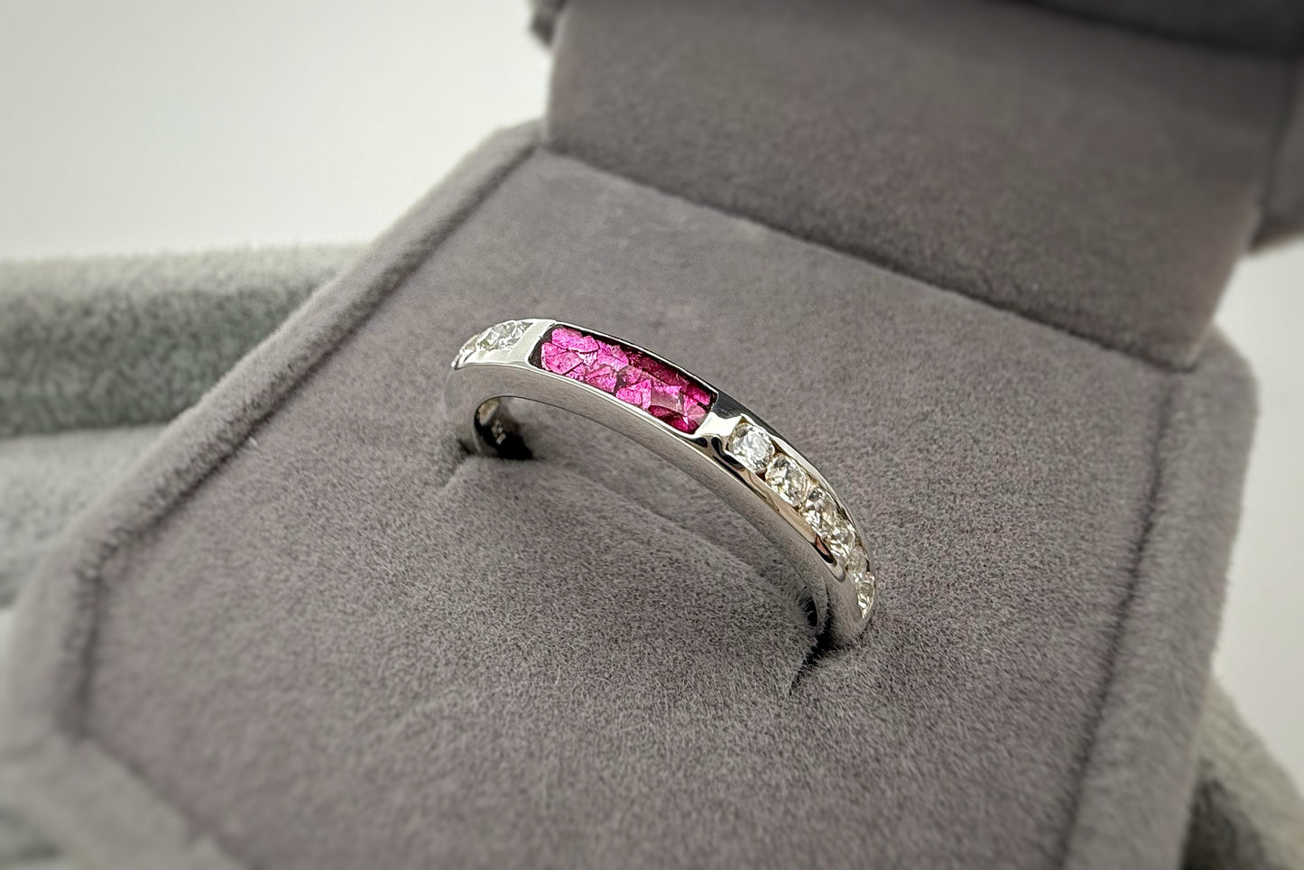 925 Silver Rectangular Crystal Channel Set Band Ring