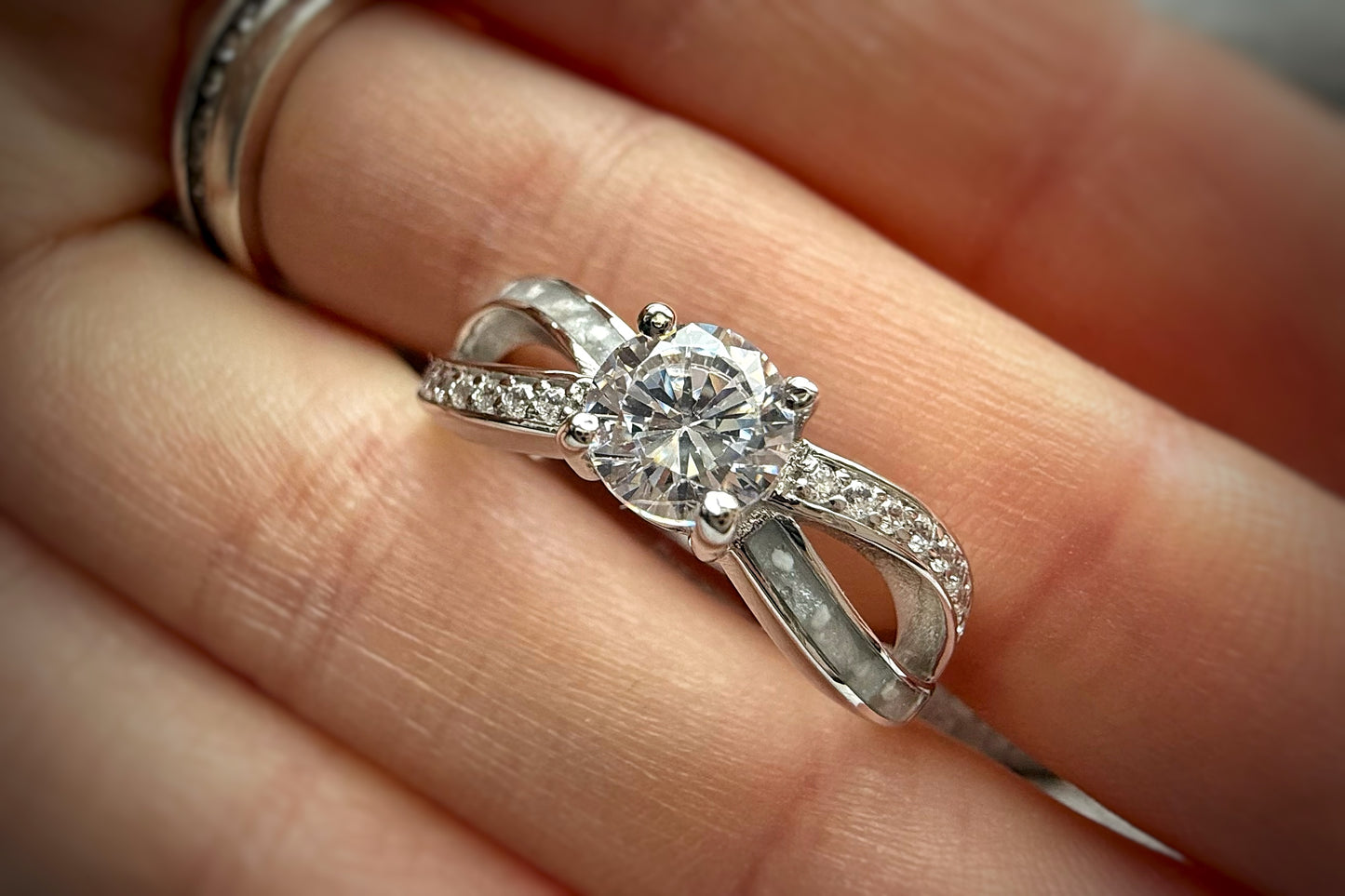 9K Gold Solitaire Infinity Crystal Ring