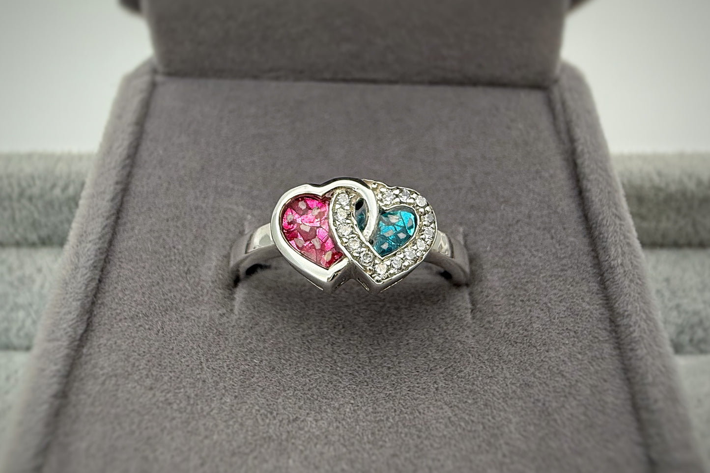 925 Silver Entwined Heart Ring