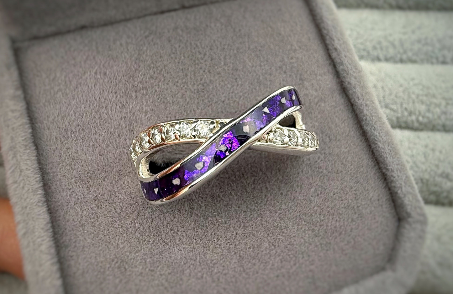 925 Silver Infinity Crystal Ring