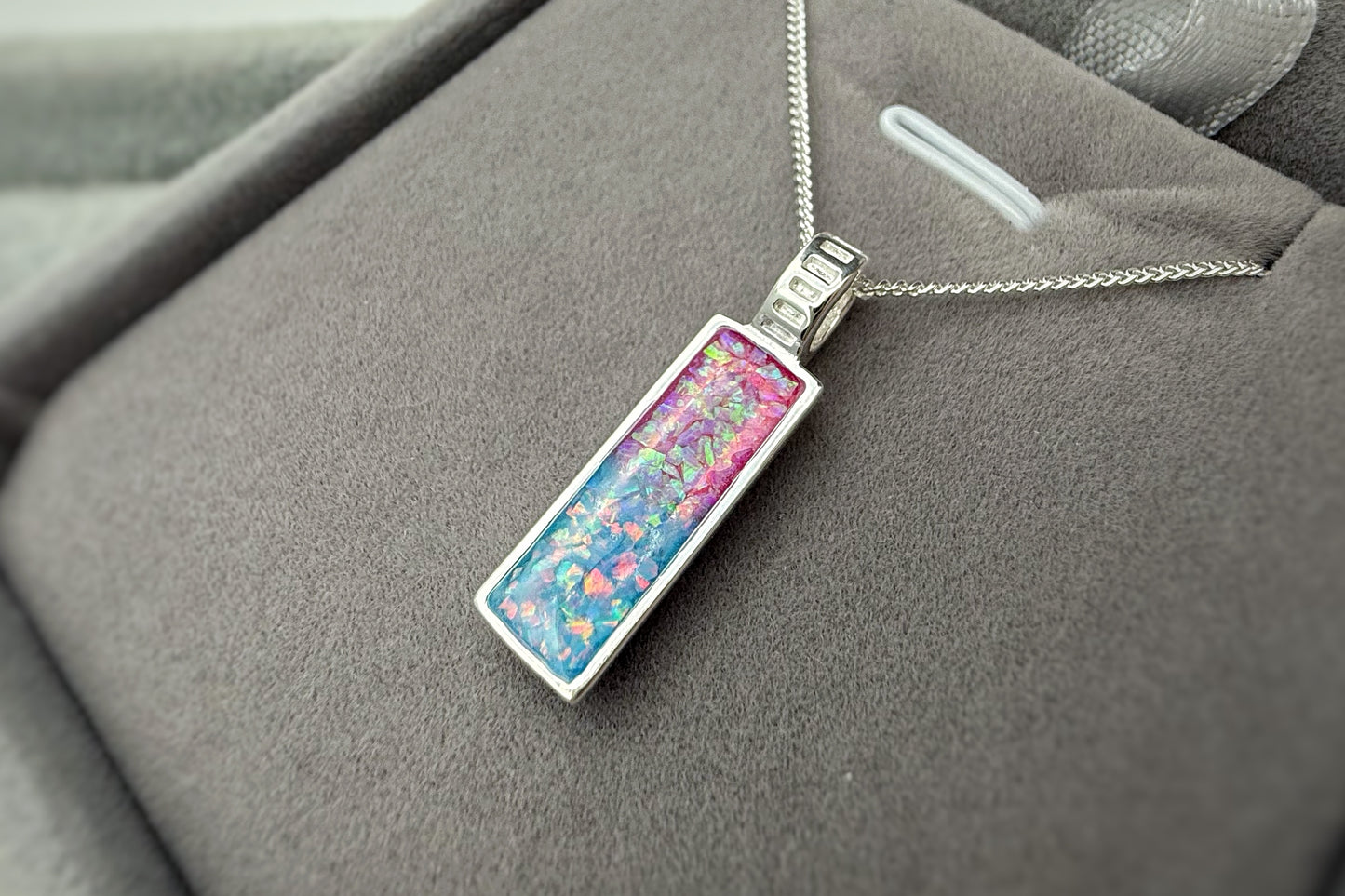 925 Silver Rectangular Patterned Back Pendant