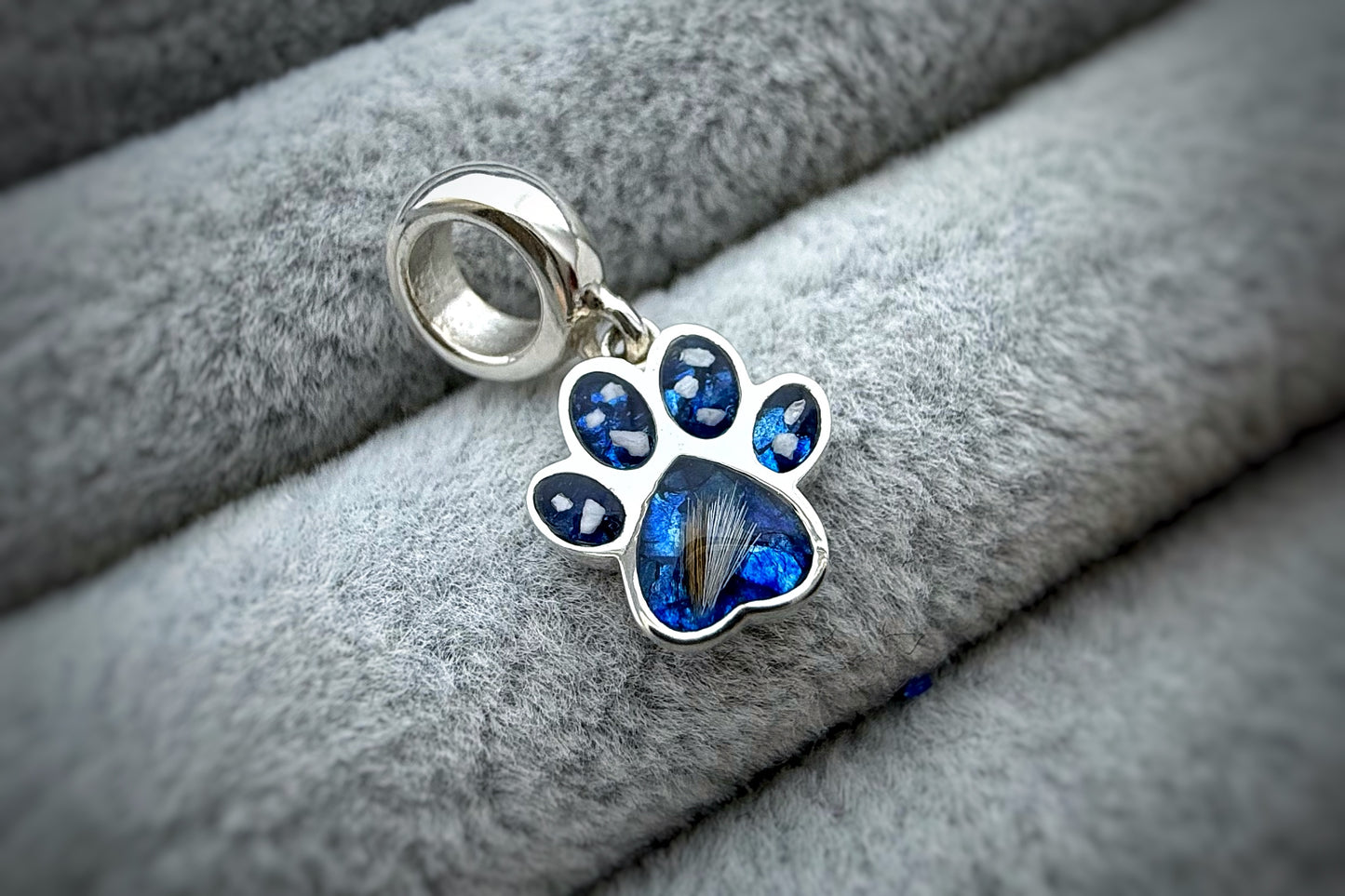 925 Silver Paw Print Dangle Charm