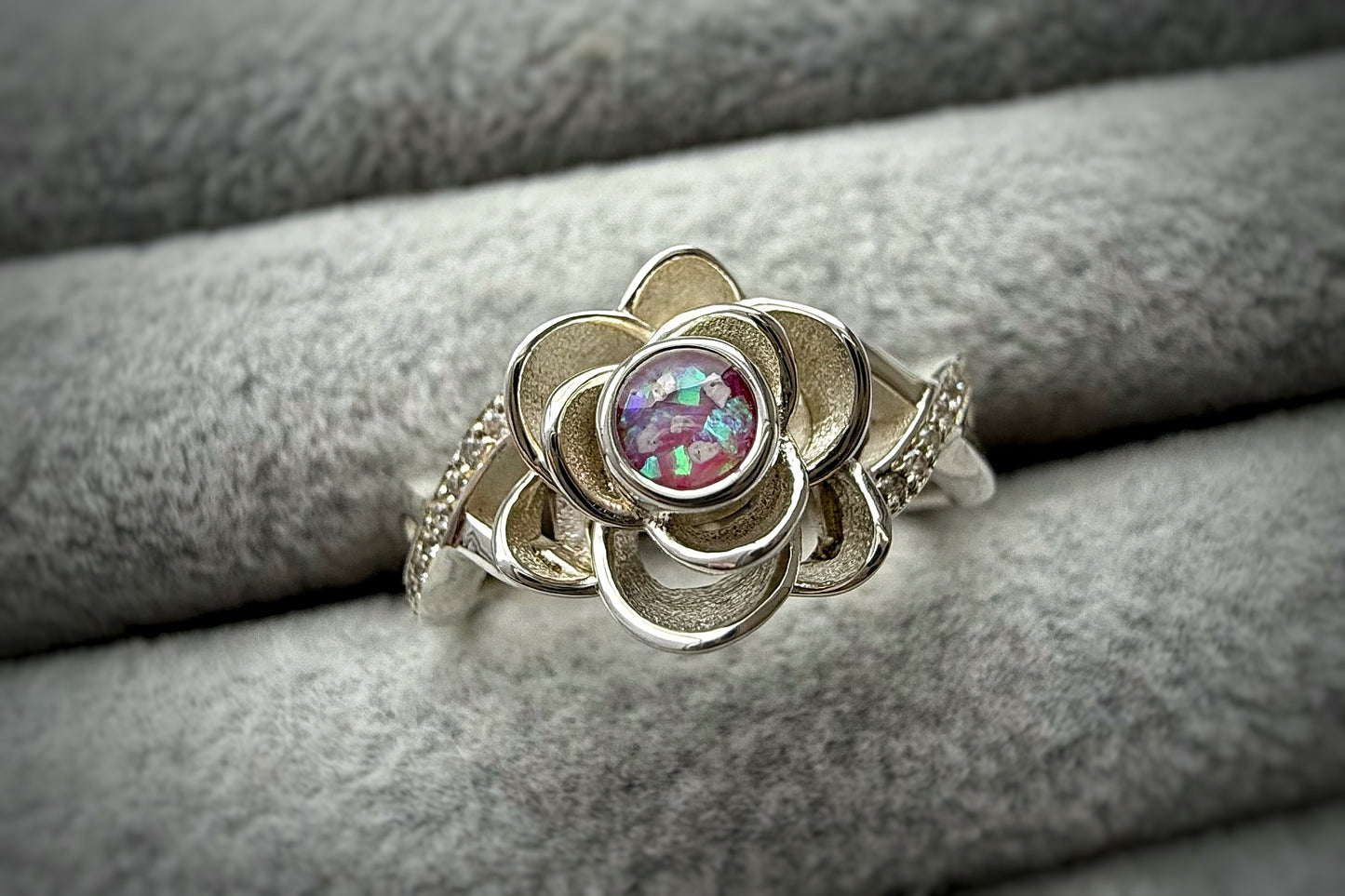 925 Silver Crystal Rose Ring