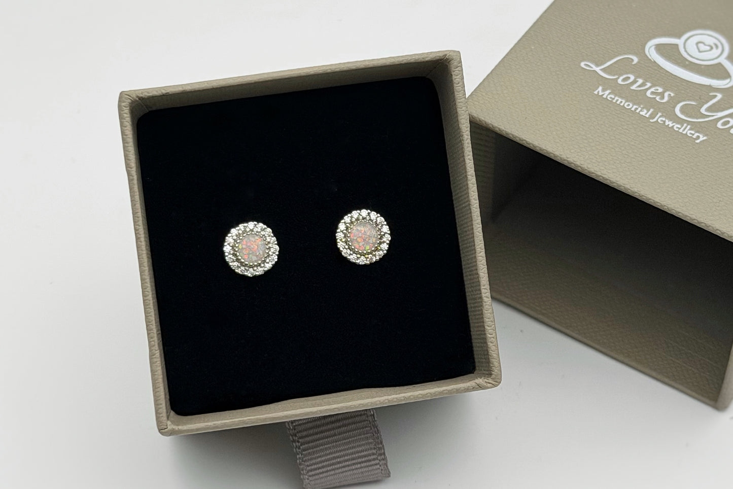 925 Silver Halo Memorial Earrings