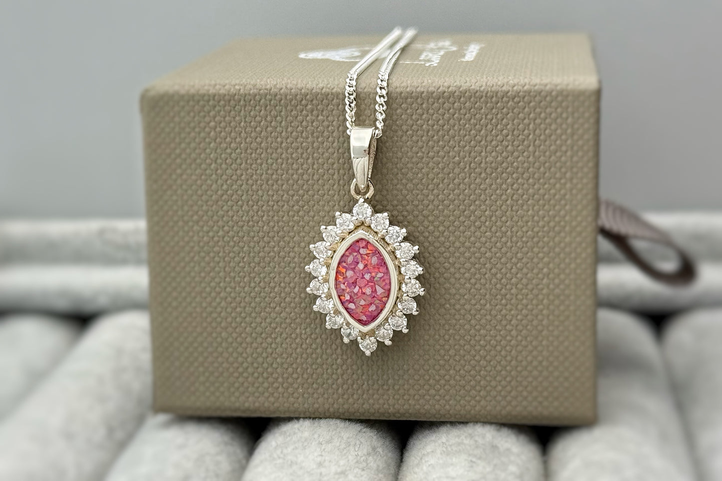 925 Silver Princess Marquise Crystal Surround Pendant