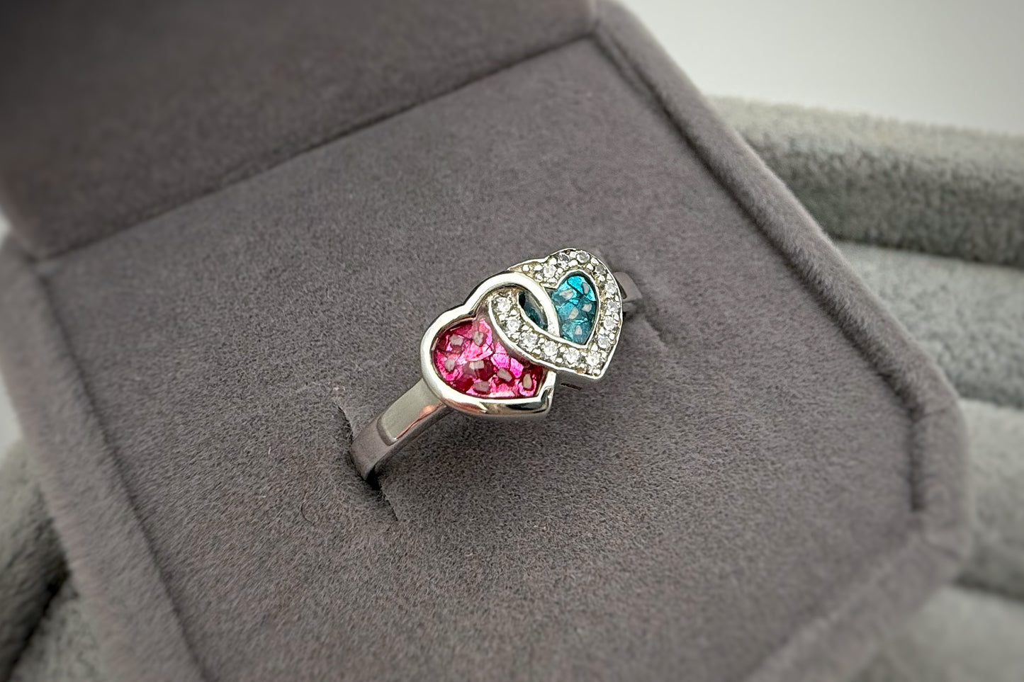 925 Silver Entwined Heart Ring