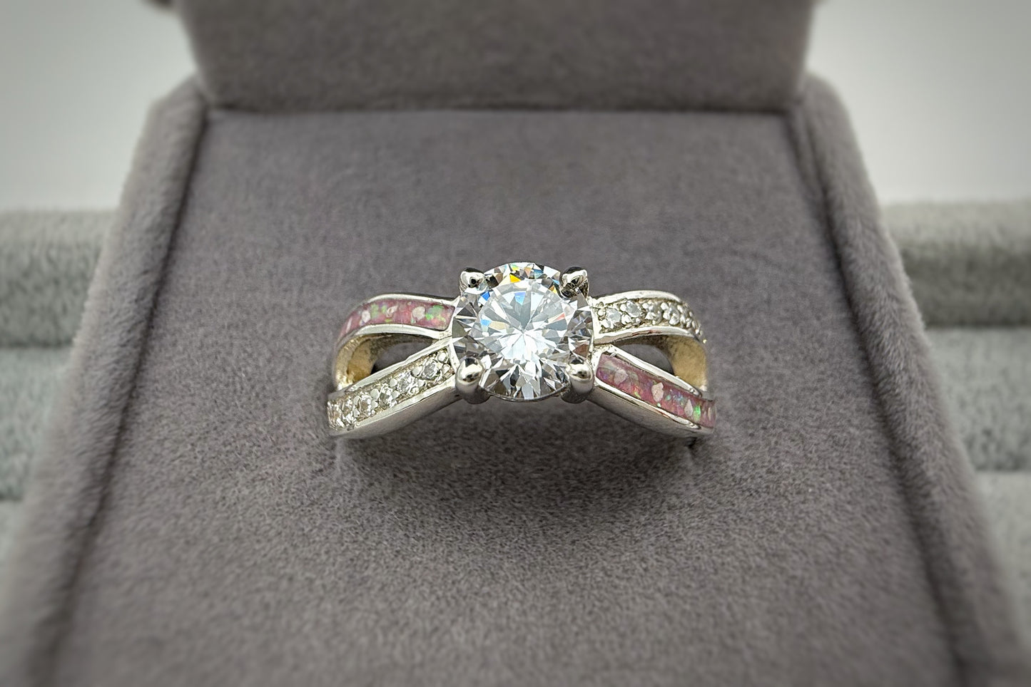 925 Silver Solitaire Infinity Crystal Ring