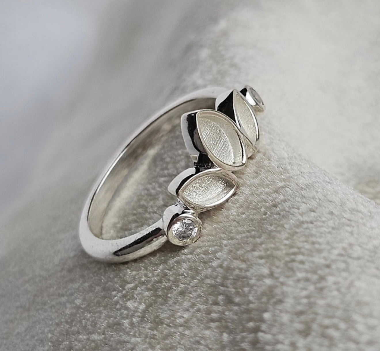 925 Silver Trilogy Marquise Crystal Ring