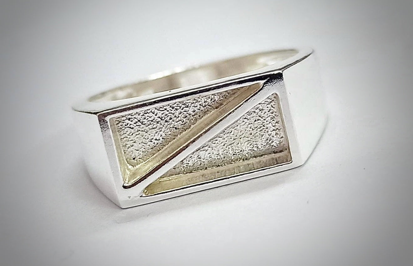 925 Silver Gent’s Two Stone Signet Ring